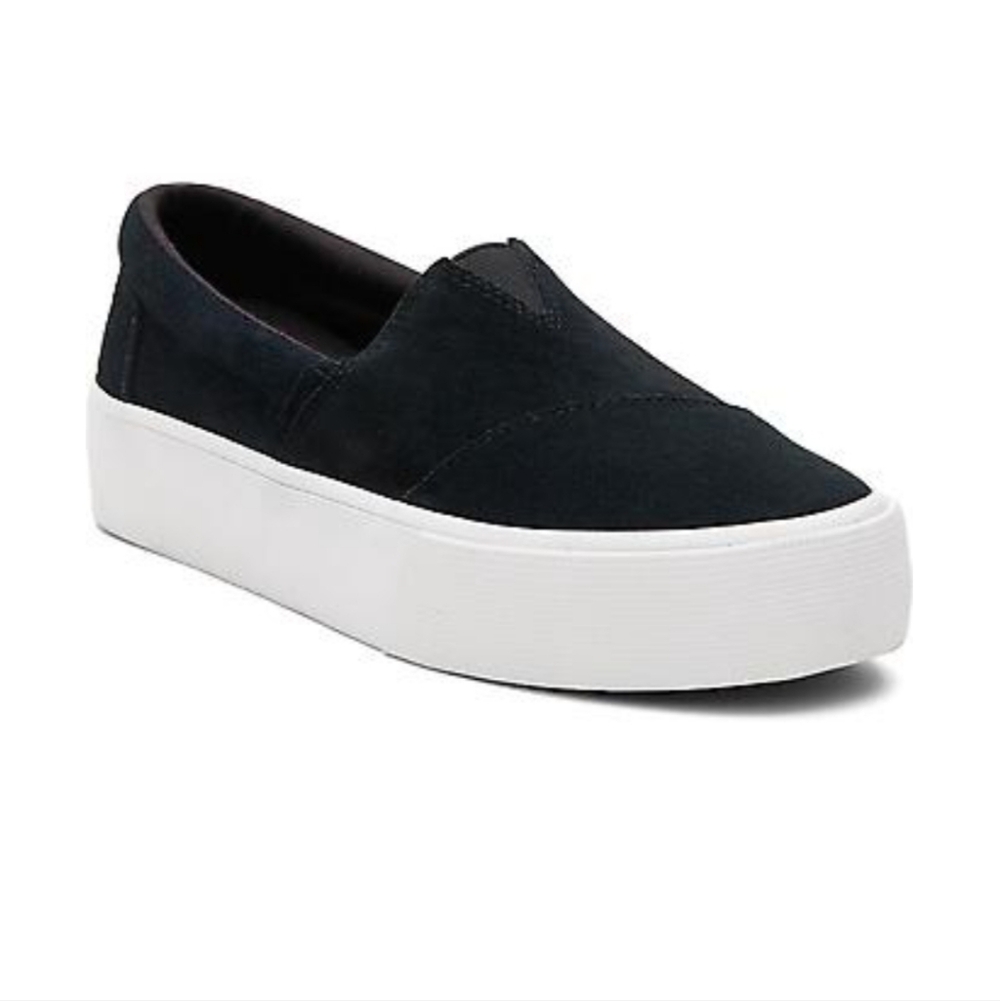 Toms Black Suede Fenix Espadrille Slip On Shoe 11